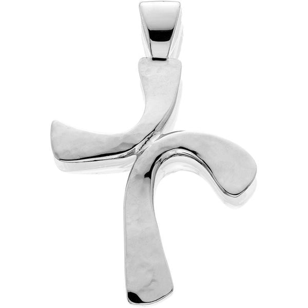 Silver Large Freeform Cross Pendant