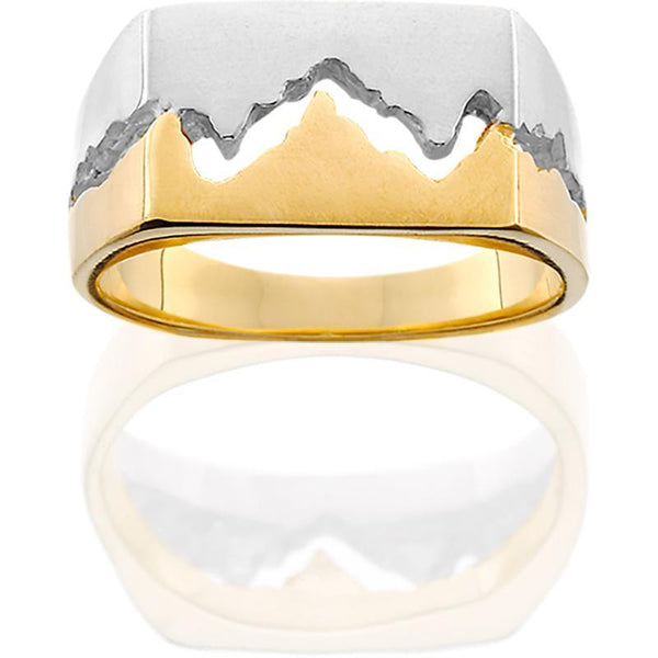 Women's 14K Gold Two-Toned Wide Teton Ring