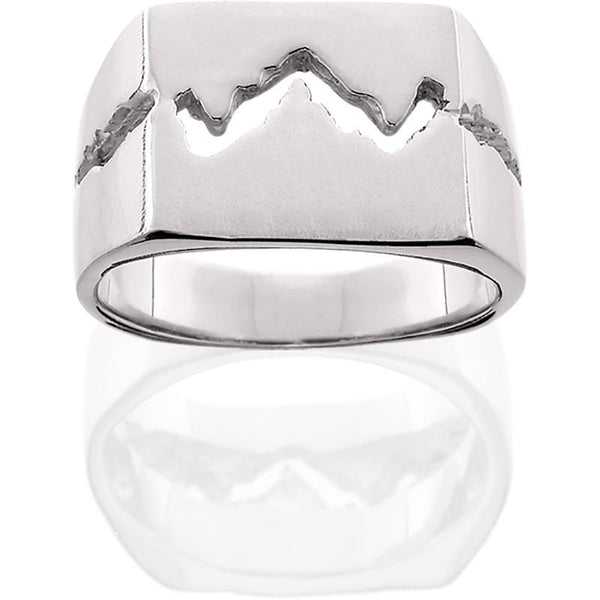 Men's Silver Extra Wide Teton Ring