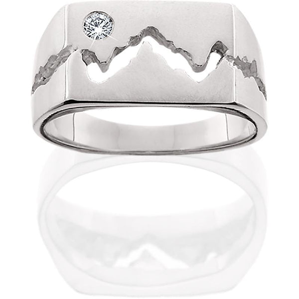 Women's Silver Teton Ring ~ 10mm Wide