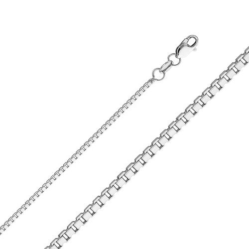 White Gold Box Chain ~ 1.3mm