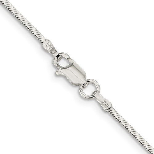 White Gold Square Snake Chain ~ 1mm