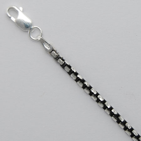 Silver Black Box Chain ~ 2.5mm