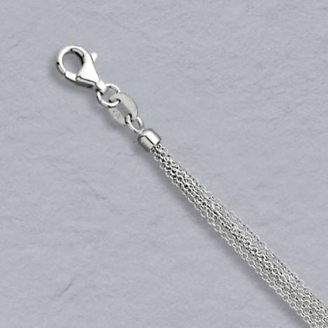 White Gold 5 Strand Necklace