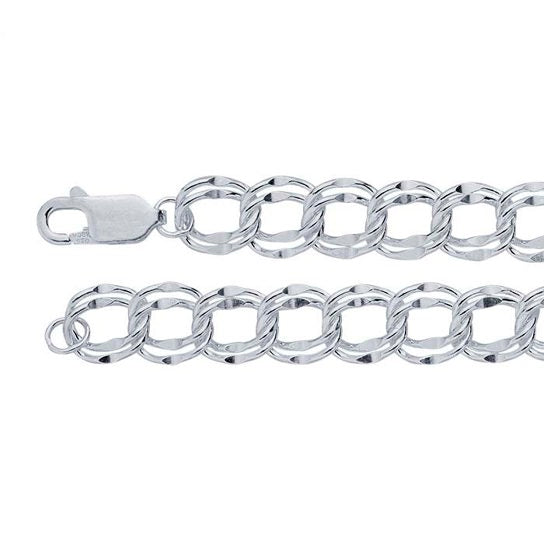 Silver Double Link Bracelet ~ 7mm