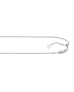 White Gold Adjustable Box Link Chain ~.6mm