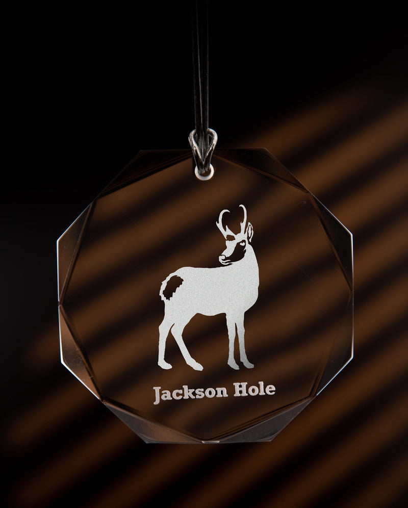 Crystal Round Antelope Ornament
