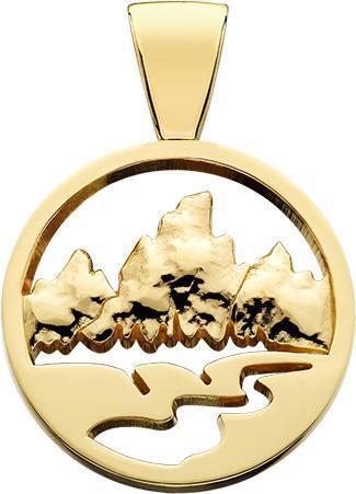 HP170;  X-LARGE Teton Pendant w/Raised Mountains and Textured River