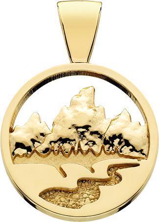 HP171;  X-LARGE Teton Pendant w/Raised Mountains and Textured River