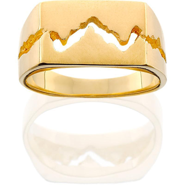 Women's 14K Yellow Gold Wide Teton Ring