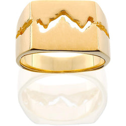 HR113; Women's 14K Yellow Gold Extra Wide Teton Ring