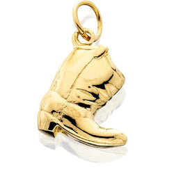 HC102; 14K Yellow Gold Small Scrunched Boot Charm