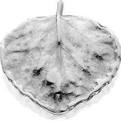 HCS312; Silver Large Aspen Leaf Pendant