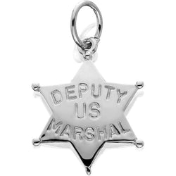 HDS020; Silver 'U.S. Deputy Marshal' Star Badge Charm