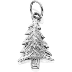 HDS140; Silver 2D Medium Pine Tree Charm