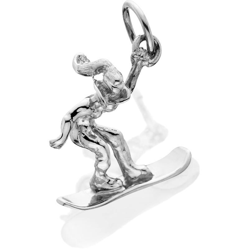HDS230;Sterling Silver Lady Snowboarder