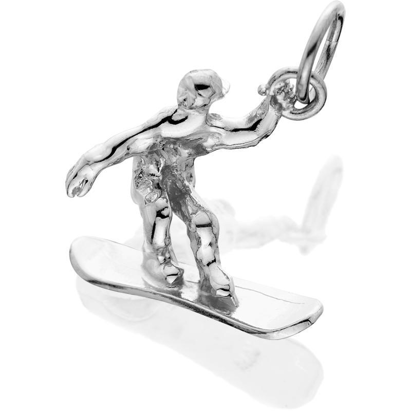 HDS231;Sterling Silver Male Snowboarder