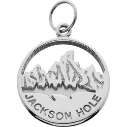 HP629; Silver X-Small 'Jackson Hole' Charm w/Textured Mountains
