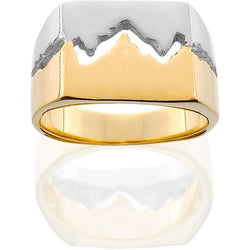 Men's 14K Gold Two-Toned Extra Wide Teton Ring