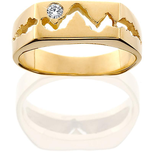 HR101; Womens 14K Yellow Gold Teton Ring