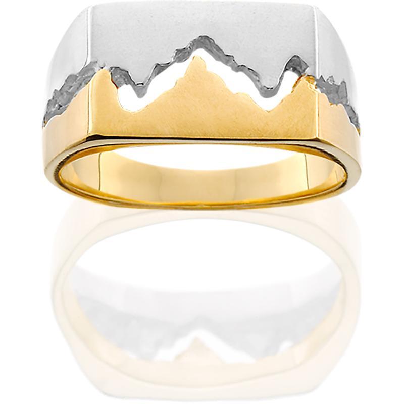 HR141; Women's 14K Gold Two-Toned Wide Teton Ring