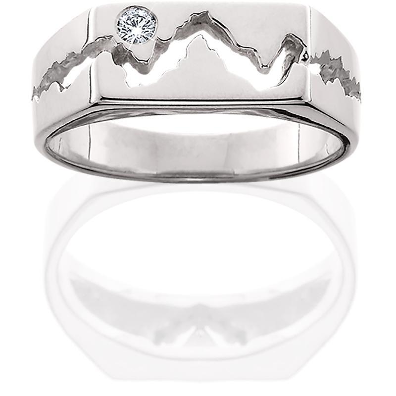 HR201; Men's Silver Teton Ring