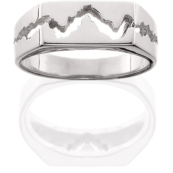 HR201; Men's Silver Teton Ring