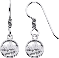 HS208; Extra Small Silver French Wire Teton Earrings