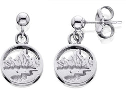 HES210; Extra Small Silver Teton Earrings