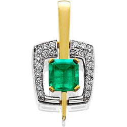 Emerald and Diamond Pendant in 18K Gold