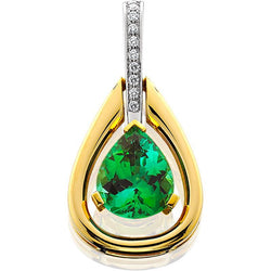 JFA105; Green Tourmaline and Diamond Pendant